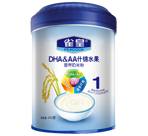 雀皇450g什錦水果營(yíng)養(yǎng)奶米粉(1段)