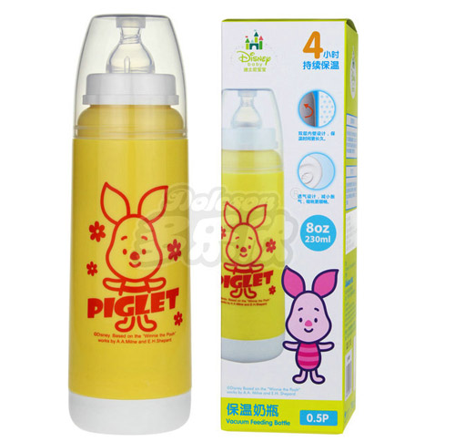 迪士尼寶寶標(biāo)準(zhǔn)口徑雙層保溫玻璃奶瓶230ml