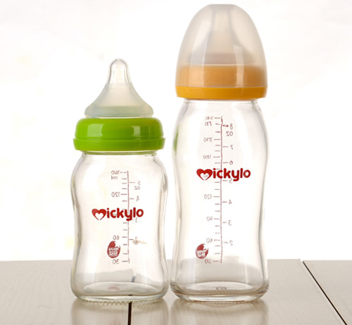 米奇樂(lè)鈦晶玻璃抗摔奶瓶