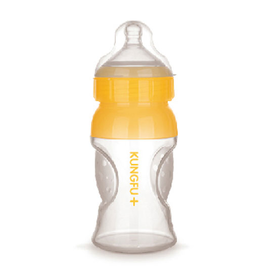 功夫?qū)氊惾枘z寬口徑弧形大奶瓶