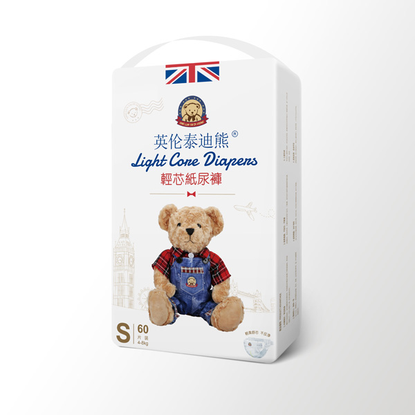 英倫泰迪熊輕芯紙尿褲S60