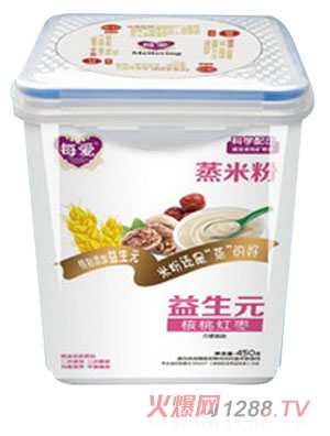 每愛(ài)益生元蒸米粉 核桃紅棗 樂(lè)扣桶裝
